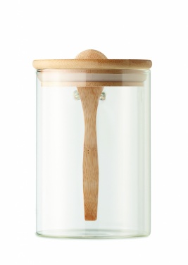 Logotrade business gift image of: Glass jar with spoon 600 ml