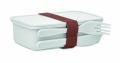 Lunch box with cutlery, White