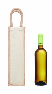 Logo trade promotional giveaway photo of: Jute wine bag for one bottle