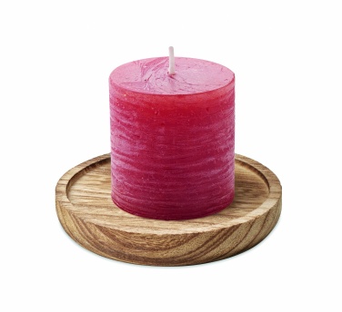 Logotrade promotional gift picture of: Candle on round wooden base