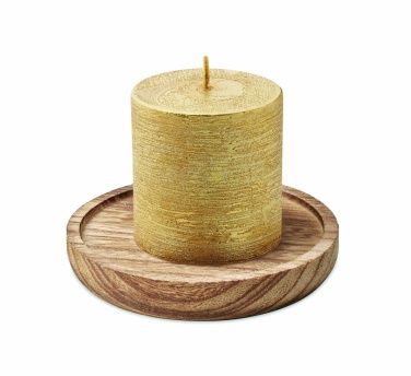 Logotrade promotional products photo of: Candle on round wooden base