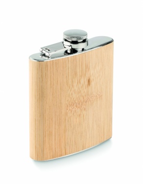 Logo trade advertising product photo of: Bamboo slim hip flask 170ml