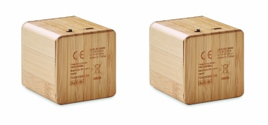 Logo trade promotional gifts image of: Set of Bamboo wireless speaker