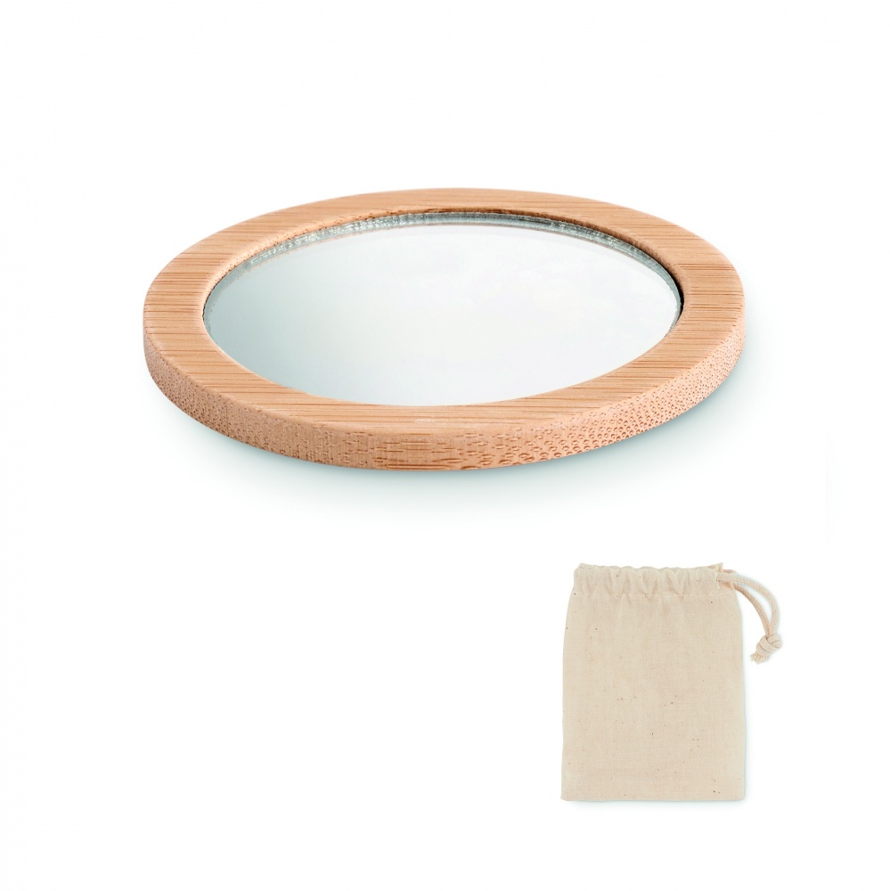 Logo trade advertising products image of: Bamboo make-up mirror