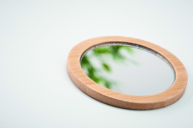 Logo trade promotional gift photo of: Bamboo make-up mirror