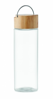 Logo trade promotional giveaways image of: Glass bottle 500ml bamboo lid