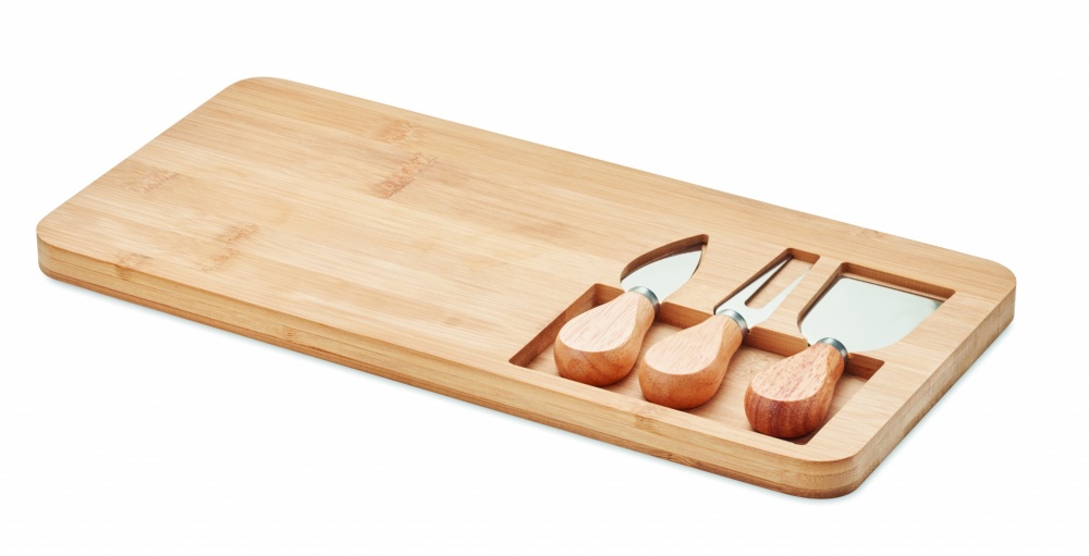 Logotrade promotional merchandise picture of: Bamboo Cheese board set Leipzig