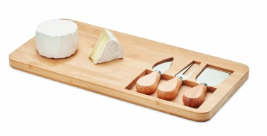 Logo trade promotional merchandise image of: Bamboo Cheese board set Leipzig