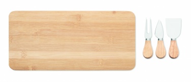 Logo trade advertising products image of: Bamboo Cheese board set Leipzig