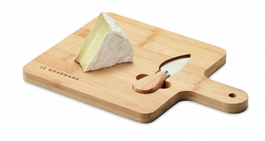 Logo trade promotional products picture of: Cheese board set in bamboo Bremen