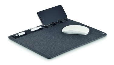 Logo trade promotional giveaways picture of: RPET mouse mat charger 15W