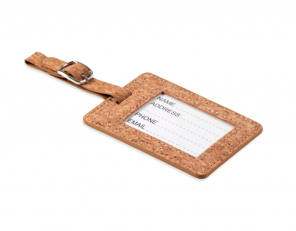 Logo trade corporate gifts image of: Cork luggage tag