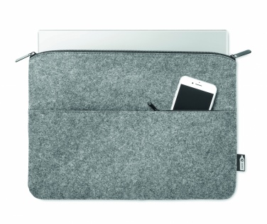 Logo trade business gifts image of: RPET felt zipped laptop bag