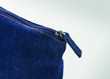 Logo trade promotional merchandise picture of: Recycled denim cosmetic pouch