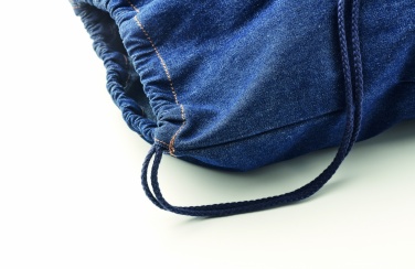 Logotrade promotional item picture of: Recycled denim drawstring bag