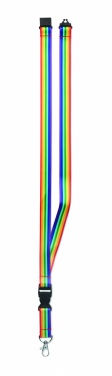 Logo trade promotional giveaway photo of: Rainbow RPET lanyard