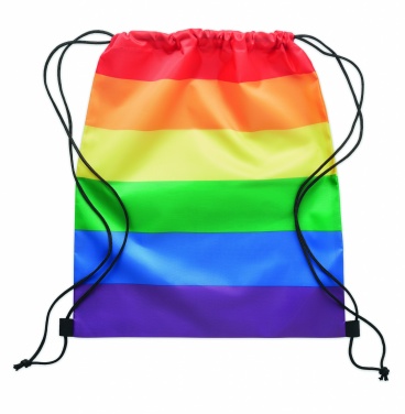 Logo trade promotional products image of: Rainbow RPET drawstring bag