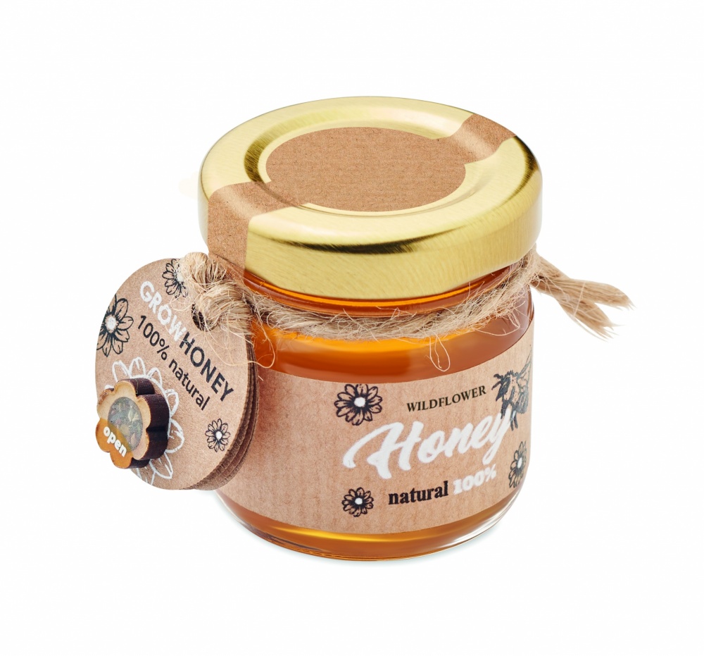 Logo trade promotional gifts picture of: Wildflower honey jar 50 gr