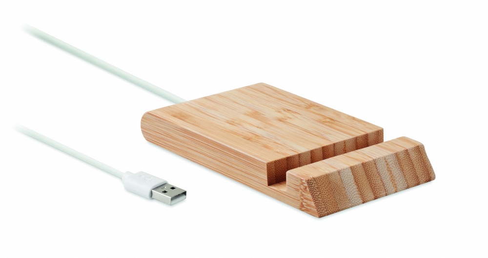 Logotrade promotional giveaways photo of: Bamboo wireless charger  10W ODOS