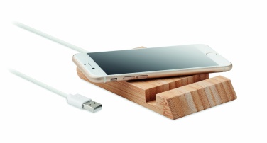 Logotrade advertising product image of: Bamboo wireless charger 10W