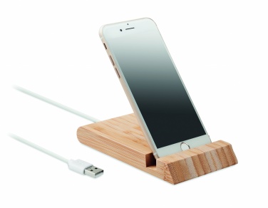 Logotrade promotional merchandise picture of: Bamboo wireless charger  10W ODOS