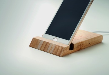 Logo trade advertising products picture of: Bamboo wireless charger 10W