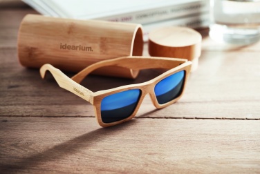 Logo trade promotional items picture of: Sunglasses and case in bamboo KEILA