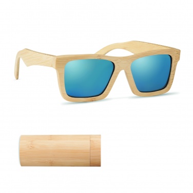 Logo trade business gift photo of: Sunglasses and case in bamboo KEILA