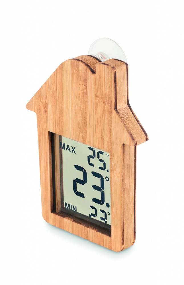 Logo trade promotional giveaways picture of: Bamboo weather station HISA