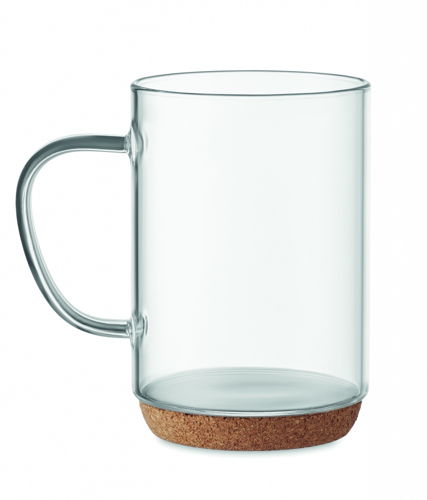 Logotrade promotional item picture of: Glass mug 400ml with cork base