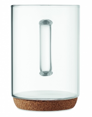 Logo trade promotional giveaway photo of: Glass mug 400ml with cork base