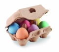 6 chalk eggs in box, Beige