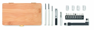 Logo trade promotional giveaways picture of: 21 pcs tool set in bamboo case