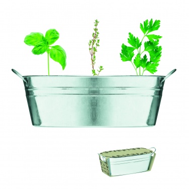 Logo trade corporate gifts picture of: Zinc tub with 3 herbs seeds