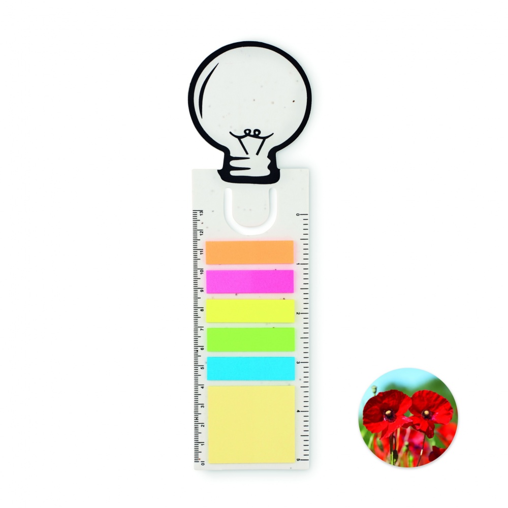 Logo trade promotional gift photo of: Seed paper bookmark w/memo pad