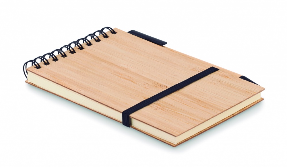 Logo trade promotional items picture of: A6 bamboo notepad with pen SONORABAM