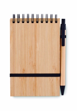 Logotrade promotional gifts photo of: A6 bamboo notepad with pen SONORABAM