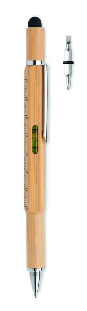 Logo trade promotional giveaway photo of: Spirit level pen in bamboo