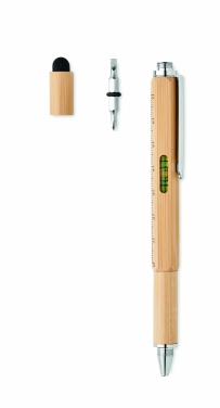 Logo trade advertising products picture of: Spirit level pen in bamboo