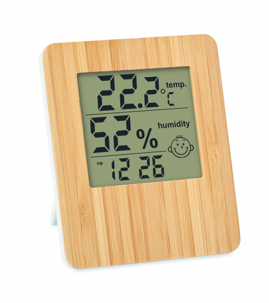 Logotrade promotional item image of: Bamboo weather station