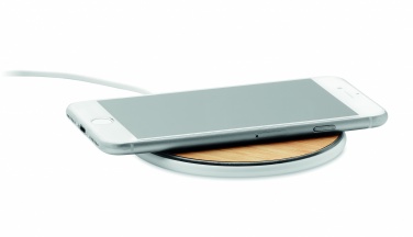 Logo trade business gifts image of: Bamboo wireless charger 10W