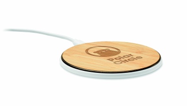 Logo trade promotional merchandise picture of: Bamboo wireless charger 10W