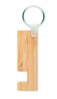 Logo trade promotional gift photo of: Bamboo stand and key ring Savonlinna