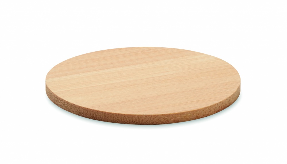 Logo trade promotional merchandise picture of: Bamboo round coaster