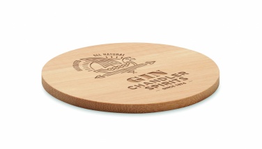 Logo trade advertising products picture of: Bamboo round coaster