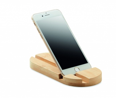 Logo trade promotional gift photo of: Bamboo tablet/smartphone stand