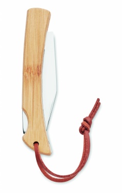 Logo trade promotional merchandise image of: Foldable knife in bamboo