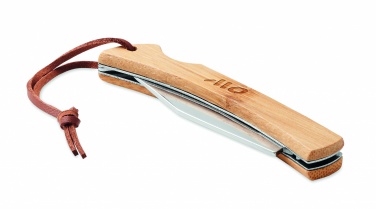 Logo trade advertising product photo of: Foldable knife in bamboo