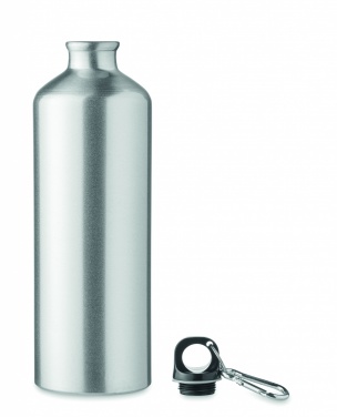 Logo trade corporate gifts image of: 1000 ml single-walled aluminum water bottle with a carabiner