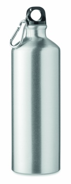 Logotrade promotional merchandise image of: 1000 ml single-walled aluminum water bottle with a carabiner